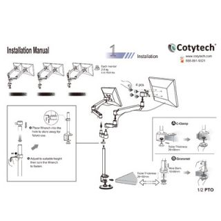 Cotytech Dual Desk Mount Spring Arm Quick Release   DM CDSA2