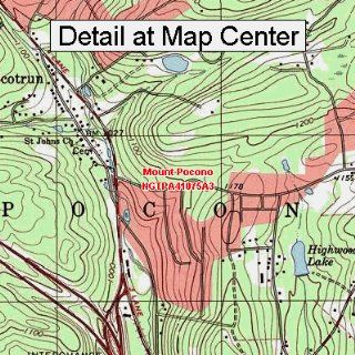 USGS Topographic Quadrangle Map   Mount Pocono, Pennsylvania (Folded/Waterproof)  Outdoor Recreation Topographic Maps  Sports & Outdoors