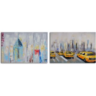 My Art Outlet 2 Piece Penthouse Seclusion Hand Painted Canvas Set