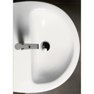 City Contemporary Curved Semi Recessed Bathroom Sink