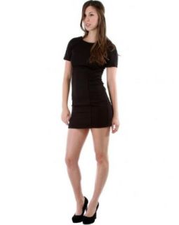 G2 Chic Women's Solid Short Sleeve Bodycon Dress