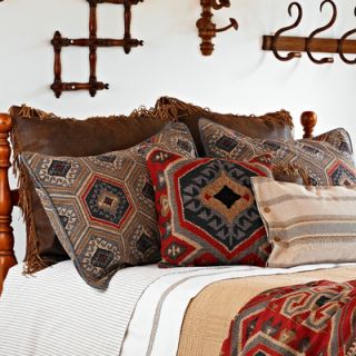 Traditions Linens Eagle River Pinto Tobacco Fringed Pillow