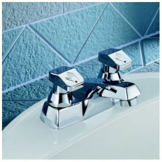 Delta Commercial Centerset Bathroom Faucet with Double Push Tilt