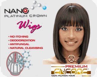 Janet Collection Premium Encore Human Hair Nano Platinum Wig Molly Color 1 Health & Personal Care