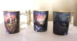 Thomas Kinkade Seaside Inspiration Heirloom Porcelain Mug Collection   First Set of 3 Mugs Kitchen & Dining