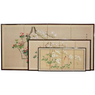 Oriental Furniture Love Birds Silk Screen with Bracket