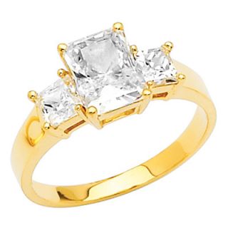 Precious Stars 14K Gold Round and Pears Cubic Zirconia Ring