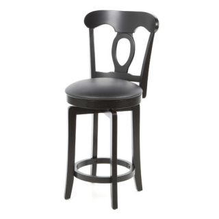 Corsica 24.5 Swivel Counter Stool with Vinyl Seat in Black