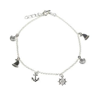 Sterling Essentials Sterling Silver 10 inches Nautical Anklet
