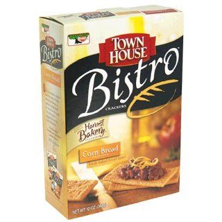 Town House Bistro Crackers, Corn Bread Crackers, 12 Ounce Boxes (Pack of 6)  Grocery & Gourmet Food