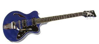 Italia Maranello '61 Semi Hollow Body, Beautiful Blue Regal Metallic Electric Guitar Musical Instruments