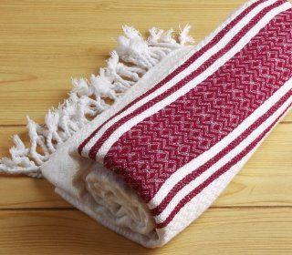 Bamboo Pestemal Turkish Bath Towel Sarong Unisex 37"x71" TM Cacala "Red"   Red Gym Towel