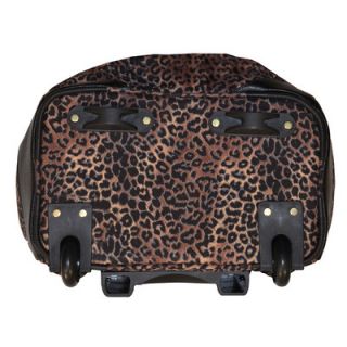 Adrienne Vittadini Animal Print 18 2 Wheeled Rolling Weekender