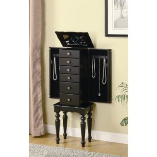 Wildon Home ® Lubec Jewelry Armoire with Two Doors in Black