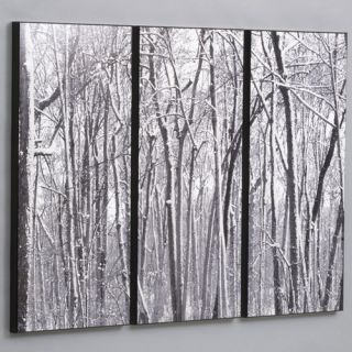 Wilson Studios Three Piece Snow Covered Woods Laminated Framed Wall