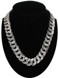 Silver Tone Metal Chain Necklace 5/8" Chunky Double Link Ky & Co Jewelry