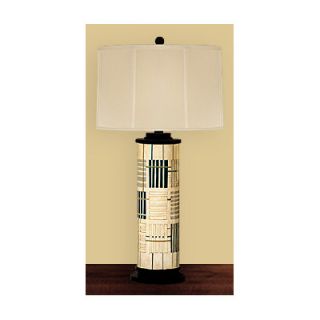JB Hirsch Holmes Abstract Wooden Column Table Lamp