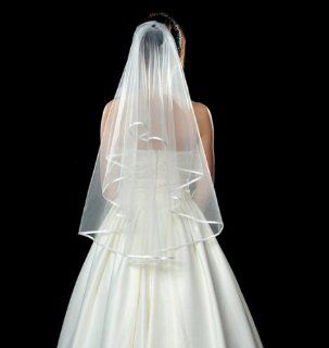 White Pretty Wedding Veil 1 Layer Wedding Bridal Mantilla Veil   1 Tier  white 1.5 M   Decorative Hair Combs
