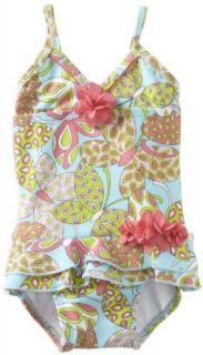 Hartstrings Baby Girls Infant One Piece Bathing Suit, Blue Tropical Print, 18 Months Clothing