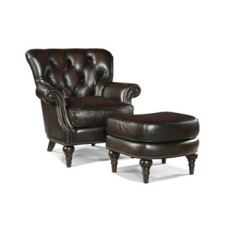 Palatial Furniture Hamilton Leather Arm Chair and Ottoman