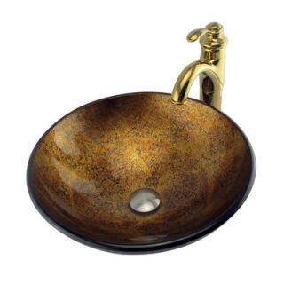 Elite Home Products Foil Handcrafted Glass Bowl Vessel Bathroom Sink