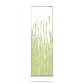 Inhabit Cattails Slat Hanging Panel in Celery