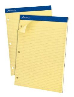 Ampad Double Sheet Pad, Canary, Letter, Narrow Rule, 100 Sheets, 1 Each  Ordinary Writing Notepads 