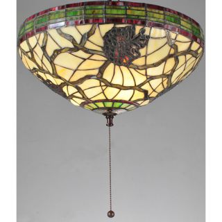 Lodge Tiffany Pinecone Dome Fan Light Shade