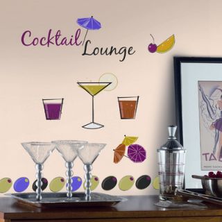 Room Mates 65 Piece Martini Lounge Peel and Stick Wall Decal