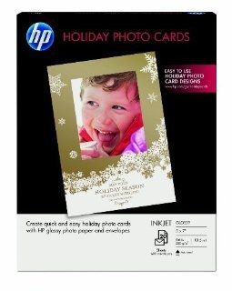 HP Holiday Photo Cards, 5x7, 20 Sheets With Envelopes (SD724A)  Photo Quality Paper 
