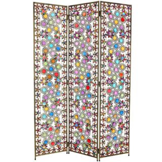 67.75 x 46.5 Tall Flowers and Beads 3 Panel Room Divider