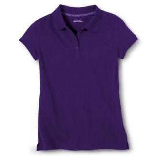 Cherokee Girls School Uniform Short Sleeve Pique Polo   Concord Grape XL