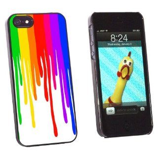 Graphics and More Paint Dripping Rainbow   Art Artist Painting Snap On Hard Protective Case for Apple iPhone 5/5s   Non Retail Packaging   Black Cell Phones & Accessories