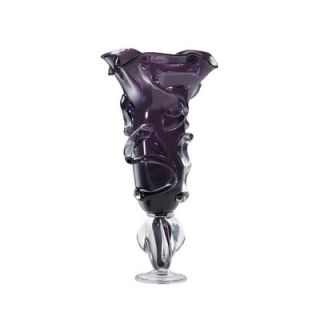 Cyan Design Large Art Glass Vase in Tyrian Purple and Clear