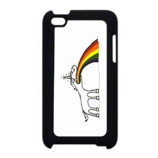 Rikki KnightTM Rainbow Unicorn Design iPod Touch Black 4th Generation Hard Shell Case Computers & Accessories