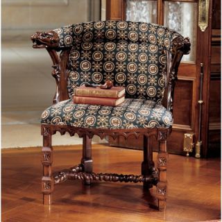 Design Toscano Caesars Royal Lions Throne Fabric Arm Chair