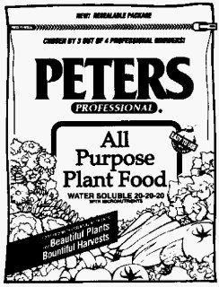 "PETERS" ALL PURPOSE PLANT FOOD Patio, Lawn & Garden
