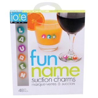 MSC 26737 Joie Fun Name Suction Drink and Wine Charm Set, 48 Piece Kitchen & Dining