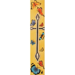 EnVogue 16 x 3 Cross and Butterfly Art Tile in Multi