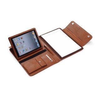 Brown Leather Padfolio Case With Multiangle Viewing for iPad plus MacBook Air Computers & Accessories