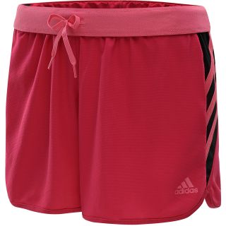 adidas Womens Ultimate 3 Stripes Knit Shorts   Size Small, Vivid Berry/black