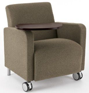Guest Chair w/ Casters & Swivel Tablet in Standard Fabric or Vinyl  Reception Room Chairs 