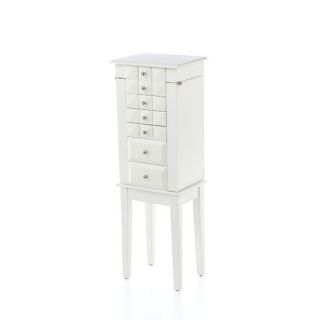 Diamond Classic Six Drawer Jewelry Armoire in White