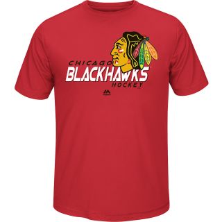 MAJESTIC ATHLETIC Mens Chicago Blackhawks Over Time Victory Short Sleeve T 