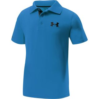 UNDER ARMOUR Boys Matchplay Short Sleeve Polo   Size Medium, Pirate Blue/grey