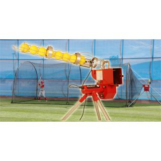 Trend Sports Heater Softball Pitching Machine and Xtender 24 Cage (HTRSB699)