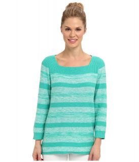 Jones New York 3/4 Sleeve Square Neck Pullover Womens Sweater (Blue)