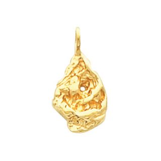 Jewelryweb 14k Yellow Gold Nugget Pendant