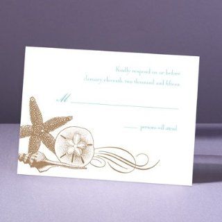 Starfish and Seashells   Latte   Response Card and Envelope   Home And Garden Products