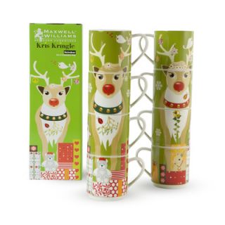 Maxwell & Williams Kris Kringle 14 oz. Reindeer Mug (Set of 4)